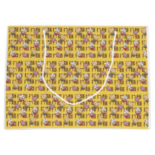 Japanese Kawaii Anime Cat Ramen Noodles Large Gift Bag