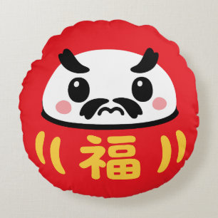 Japanese Kawaii daruma Round Cushion