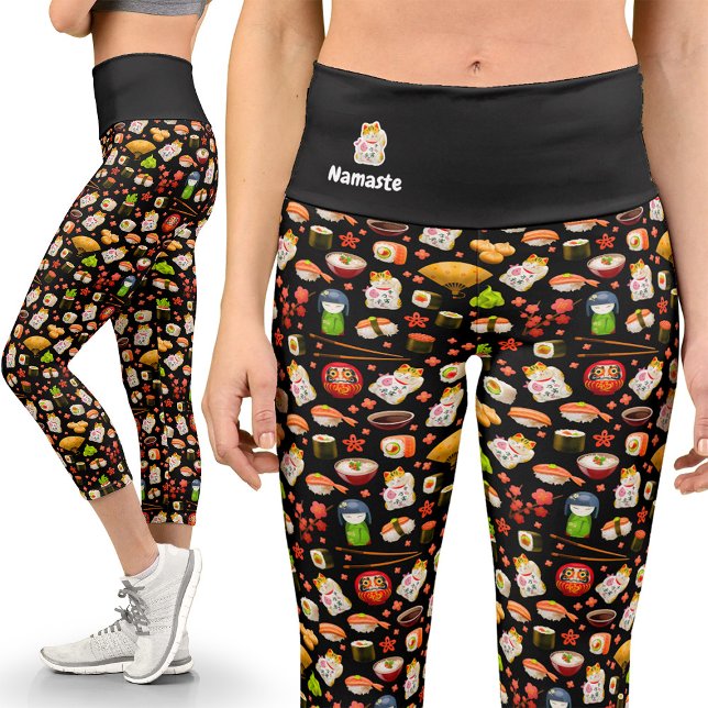 Japanese Kawaii Decora Capri Sushi Yoga Leggings (Creator Uploaded)