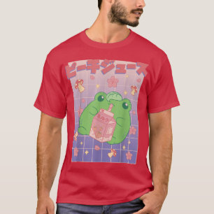 Japanese Kawaii Frog Strawberry Milk Japan Mushroo T-Shirt
