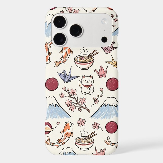 Japanese Kawaii Illustration Phone Case (Back)