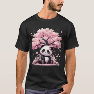 Japanese Kawaii Panda Cherry Blossom Flower Tree T-Shirt