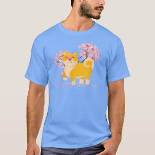 Japanese Kawaii Sakura Cherry Blossom Akita Dog T-Shirt