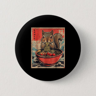 Japanese Kawaii Squirrel Eating Ramen Anime Gifts 6 Cm Round Badge