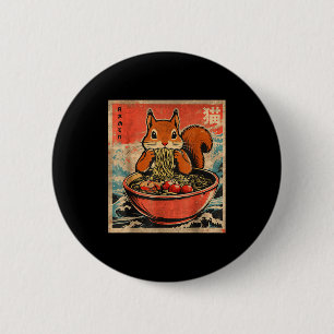 Japanese Kawaii Squirrel Eating Ramen Anime Gifts 6 Cm Round Badge