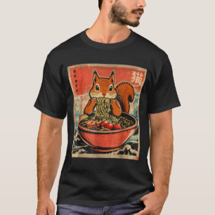 Japanese Kawaii Squirrel Eating Ramen Anime Gifts T-Shirt