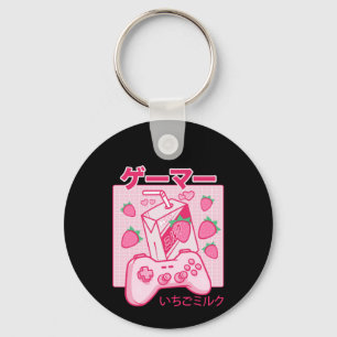 Japanese Kawaii Strawberry Milk Keychain Funny ☆★