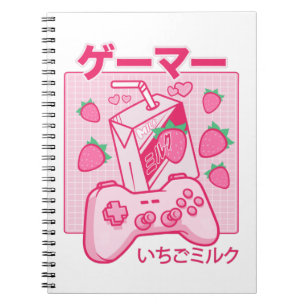 Japanese Kawaii Strawberry Milk Shirt Funny Milk Notebook