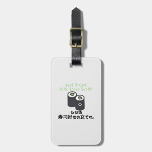 Japanese Kawaii Susi Green Travel Luggage Tag
