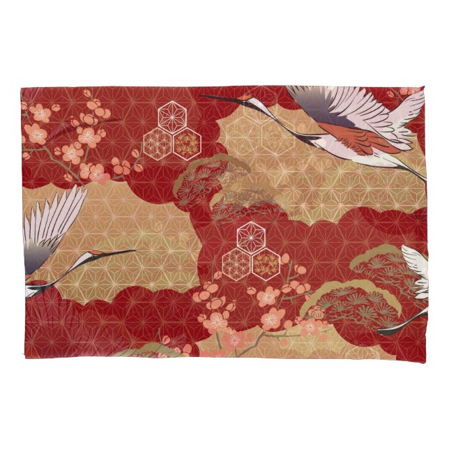 Japanese Kimono Cherry Blossoms Pillowcase (Front)