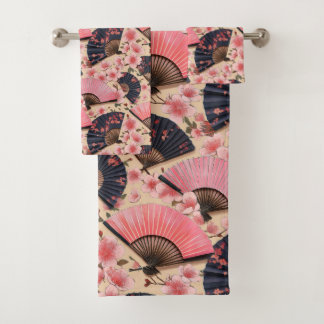 Japanese Kimono fabric inspired Bath Towel Set