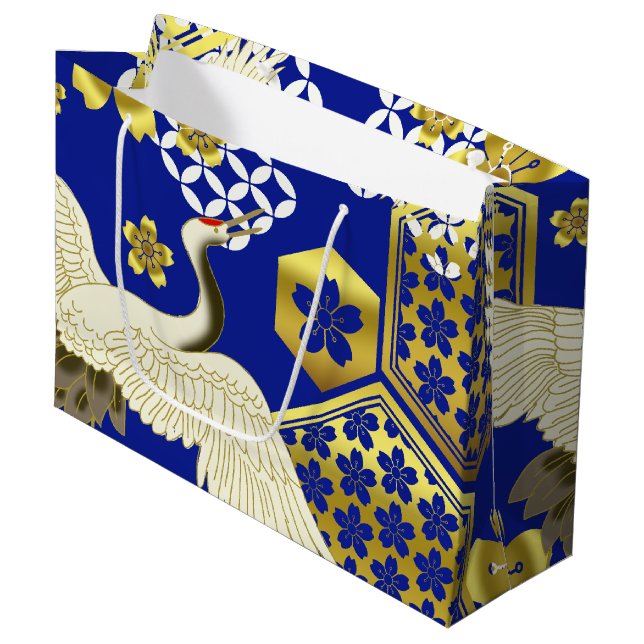 Japanese Kimono Fabric styled Gift Bag (Front Angled)