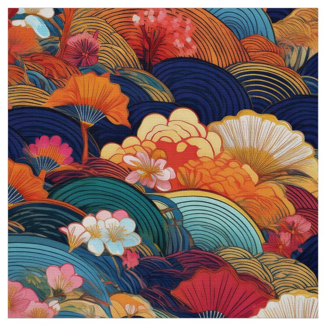 Japanese kimono inspired fabric (Swatch)