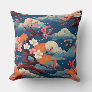 Japanese Kimono inspired fabric pattern Cushion