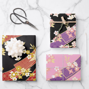 Japanese Kimono Mix Pattern Wrapping Paper Sheet