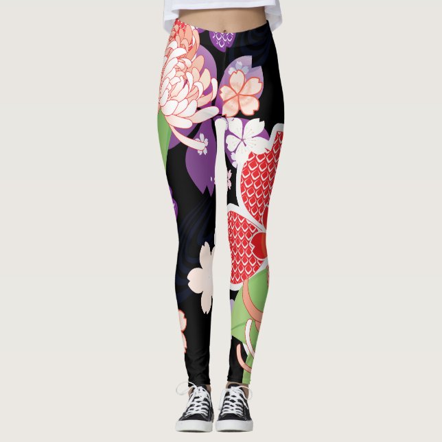 Japanese Kimono Patern A Leggins Leggings (Front)