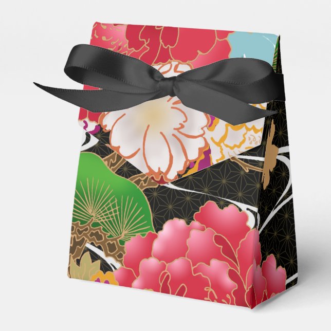 Japanese kimono pattern favour box (Front Side)
