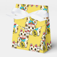 Japanese kimono pattern favour box maneki neko