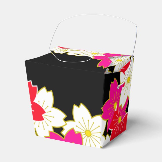 Japanese Kimono pattern Gift bag SAKURA Favour Box (Front Side)
