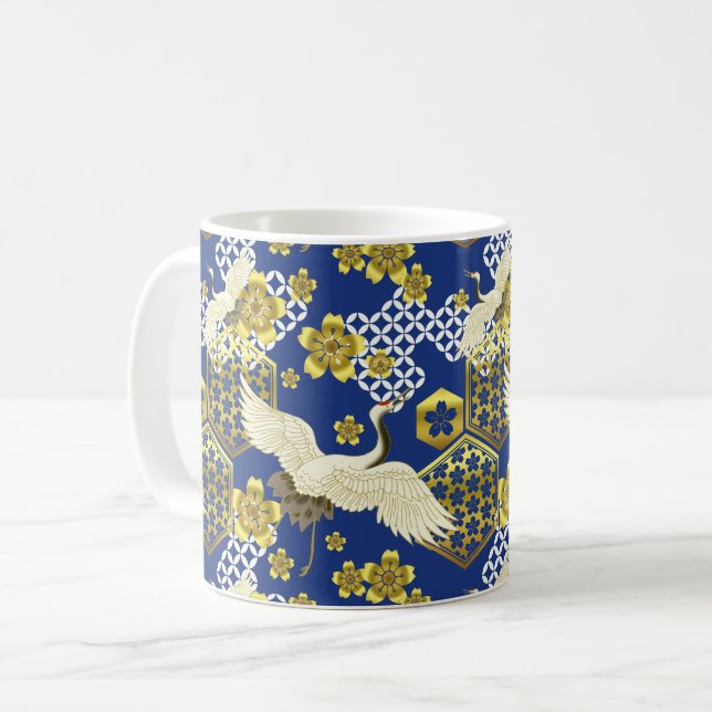 Japanese Kimono pattern mug (Front Left)