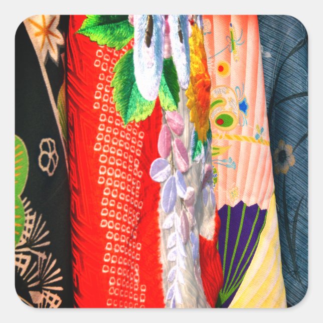 Japanese Kimono Square Sticker (Front)