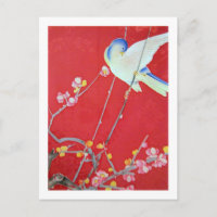 Japanese KIMONO Textile, Bluebird