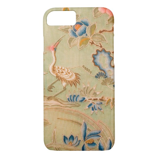 Japanese KIMONO Textile, Crane & Flower Case-Mate iPhone Case (Back)