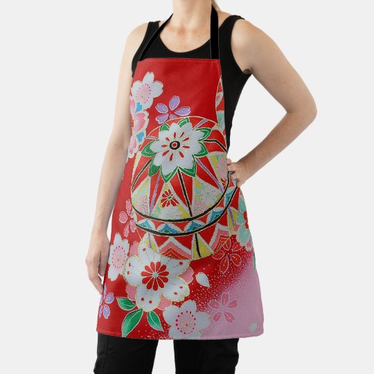 Japanese KIMONO Textile, Floral Pattern Apron | Zazzle.co.uk