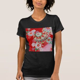 Japanese KIMONO Textile, Floral Pattern T-Shirt