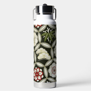 Japanese KIMONO Textile, Floral Pattern Water Bottle