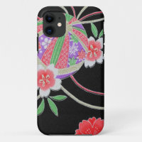 Japanese KIMONO Textile, Floret Pattern