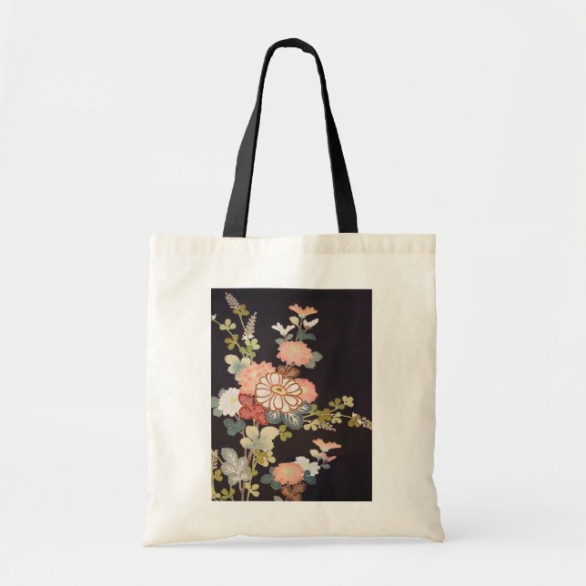 Japanese KIMONO Textile, Floret Pattern Tote Bag (Front)