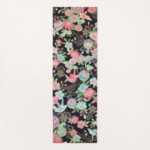 Japanese KIMONO Textile, Floret Pattern Yoga Mat