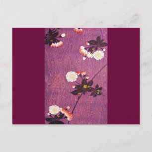 Japanese Kimono Textile Vintage, Cherry Blossoms Postcard