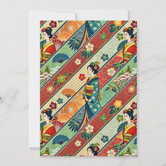 Japanese kimono thank you card