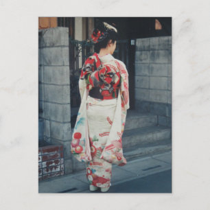 japanese kimono vacation postcard