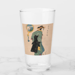 Japanese Kimono Woman Courtesan Artwork Glass