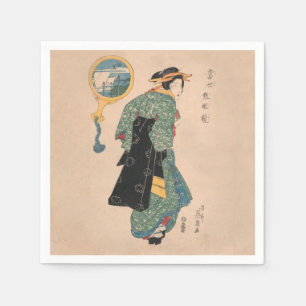 Japanese Kimono Woman Courtesan Artwork Napkin