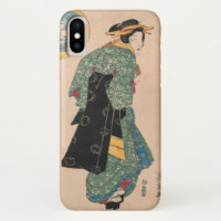 Japanese Kimono Woman: Ukiyo-e Woodblock Print