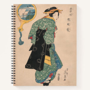 Japanese Kimono Woman: Ukiyo-e Woodblock Print Notebook