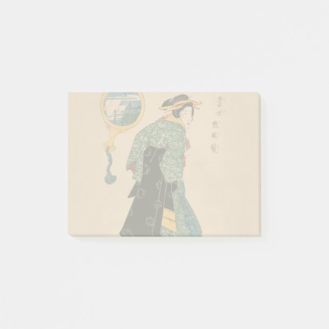 Japanese Kimono Woman: Ukiyo-e Woodblock Print  Post-it Notes (Front)