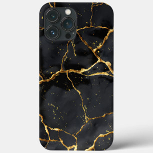 Japanese Kintsugi Black & Gold iPhone 13 Pro Max Case