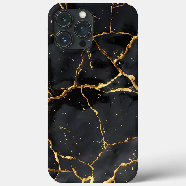 Japanese Kintsugi Black & Gold Case-Mate iPhone Case (Back)