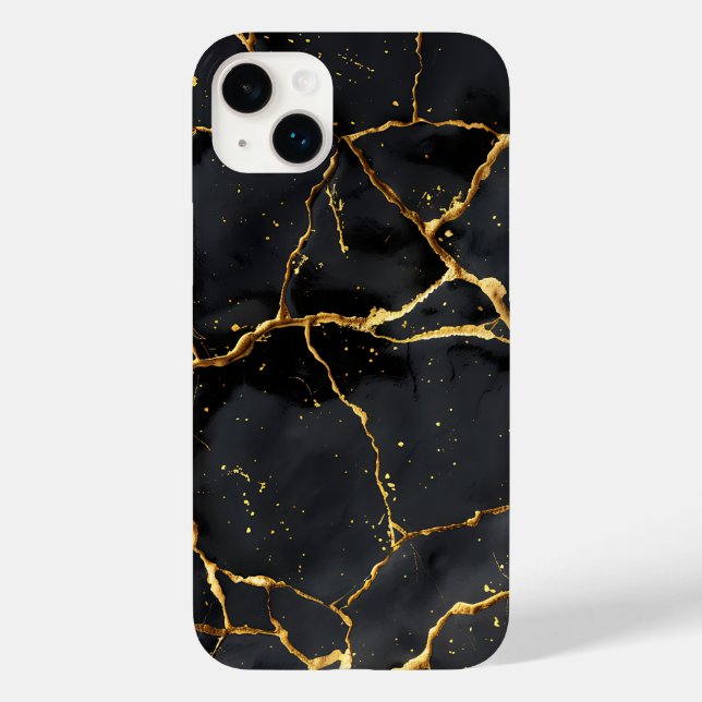 Japanese Kintsugi Black & Gold Case-Mate iPhone Case (Back)