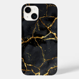 Japanese Kintsugi Black & Gold Case-Mate iPhone 14 Case