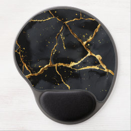 Japanese Kintsugi Black & Gold Gel Mouse Mat