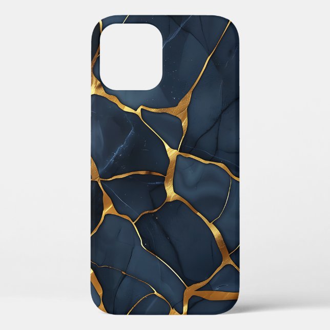 Japanese Kintsugi Dark Blue Case-Mate iPhone Case (Back)