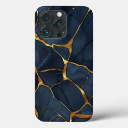Japanese Kintsugi Dark Blue iPhone 13 Pro Case