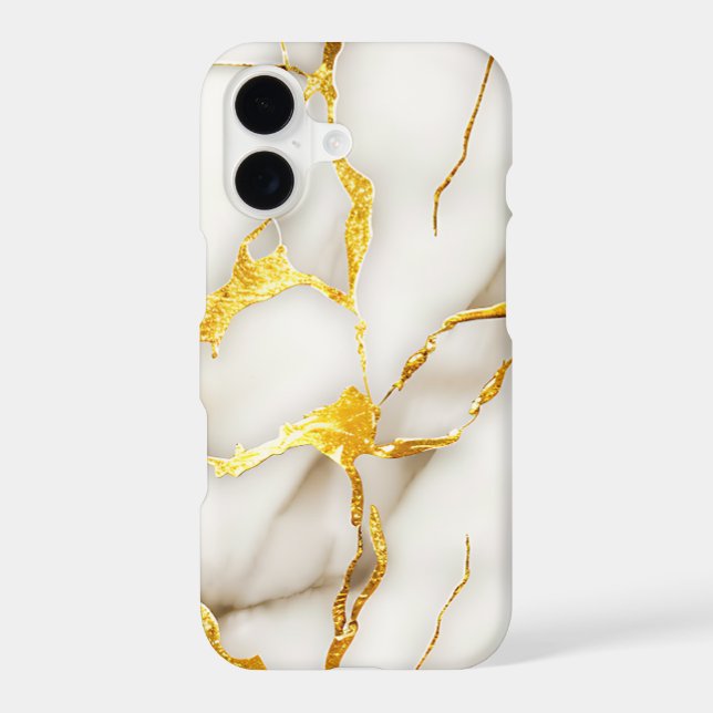 Japanese Kintsugi White Gold iPhone Case (Back)