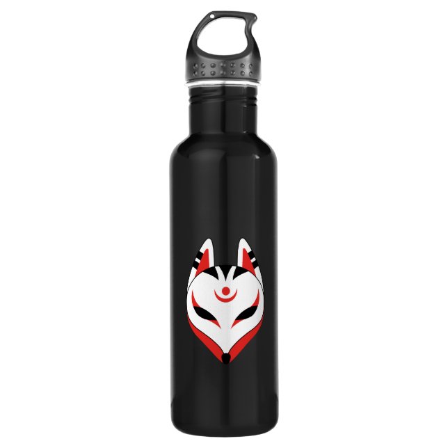 Japanese Kitsune Fox Mask 710 Ml Water Bottle (Front)